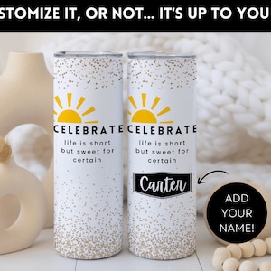 Custom DMB Two Step Glitter Tumbler | Dave Matthews Band Two Step Celebrate Life is Short But Sweet for Certain | Dave Matthews Band Cup