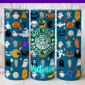 Halloween Tumbler, Cute Halloween Starbucks Cup, Fall Glitter Halloween Cup, Starbucks Halloween Tumbler, Funny Skeleton Cup, Ghost Cup