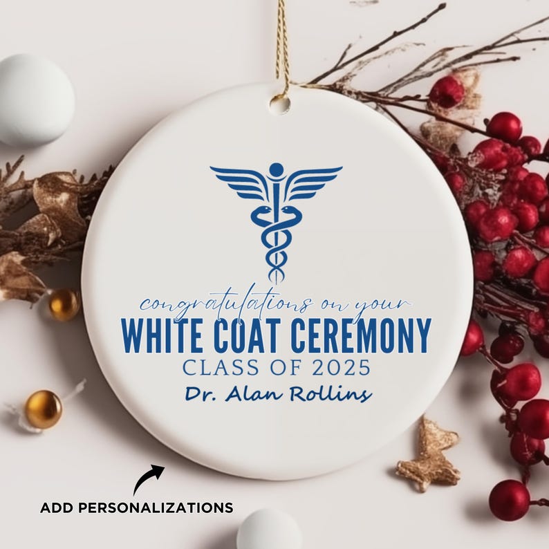 White Coat Ornament, Doctor White Coat Ceremony Gift, Congratulations Gift, Doctor Graduation