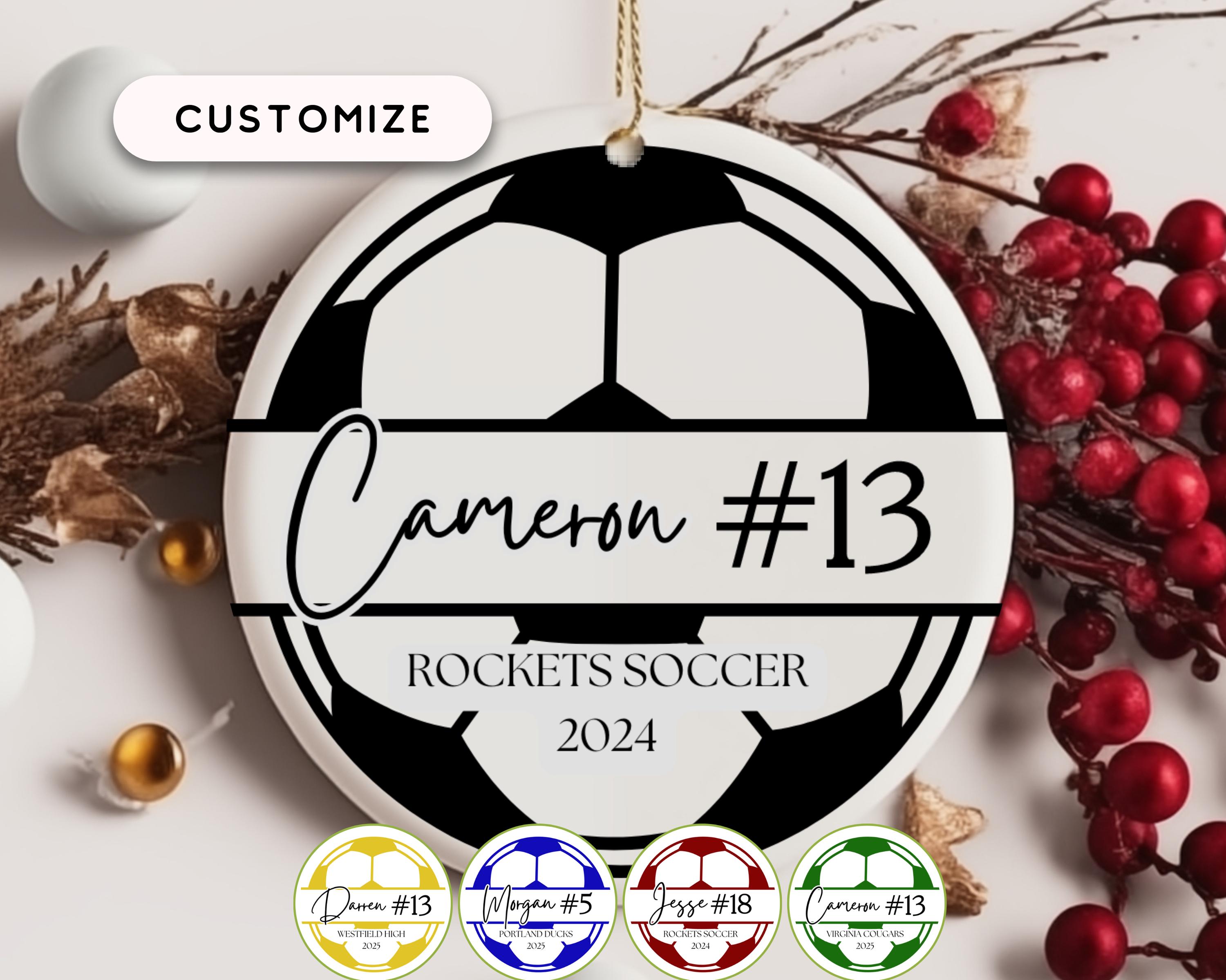 Soccer Ball Christmas Ornament, Personalized Soccer Color Ornament, Soccer Gift for Soccer player, Gift for Soccer Coach, Soccer Ornament