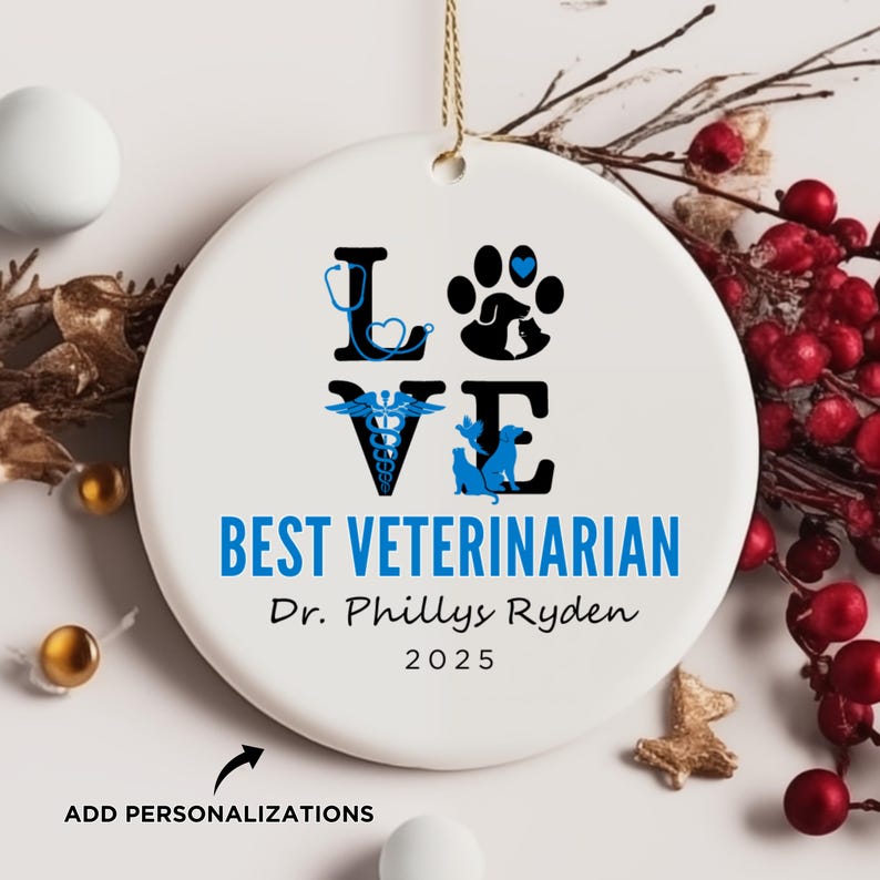 Veterinarian Gift, New Veterinarian Ornament, Gift for Vet, Animal