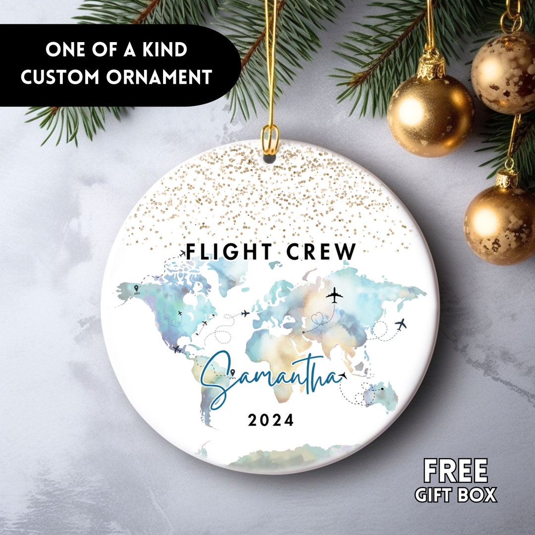 Flight Crew Ornament, Flight Attendant Ornament, Global Flight Team