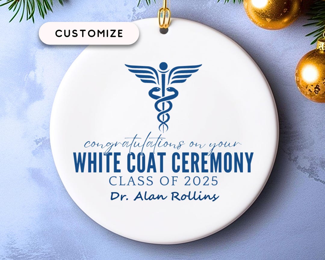 White Coat Ornament, Doctor White Coat Ceremony Gift, Congratulations Gift, Doctor Graduation