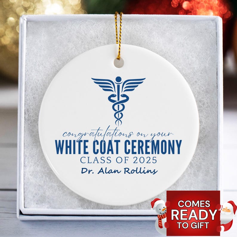 White Coat Ornament, Doctor White Coat Ceremony Gift, Congratulations Gift, Doctor Graduation