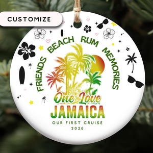 Jamaica Vacation Ornament, Jamaica First Vacation, First Cruise Jamaican Cruise Gift, Jamaica Holiday Ornament, Family Trip Vacation Jamaica