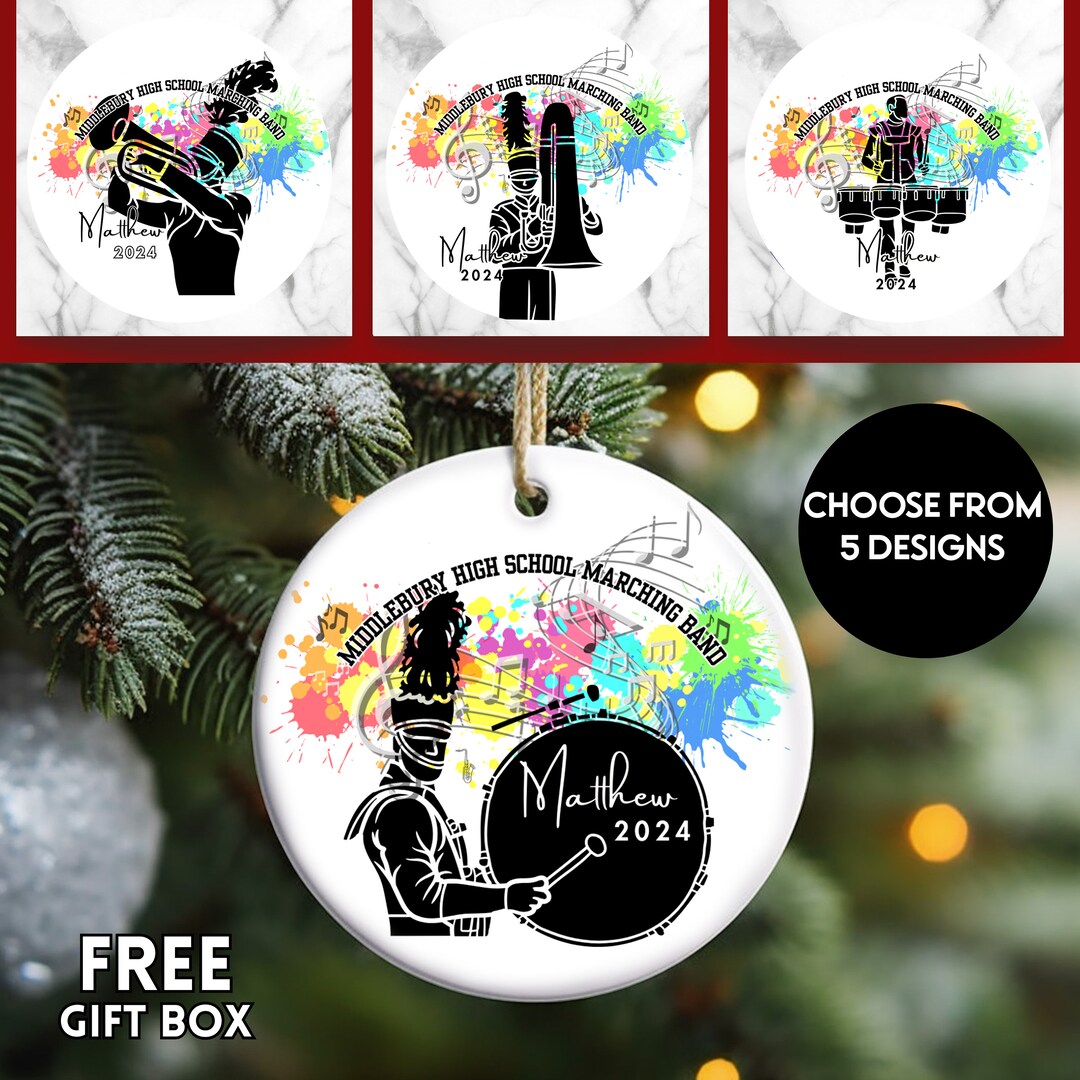 Marching Band Ornament, Drum Major Ornament, Custom Marching Band