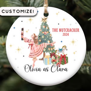 Nutcracker Clara Ornament, The Nutcracker Ballet Dancer Keepsake, Christmas Ornament Ballet Gift, Custom Clara Gift for Ballet Dancer