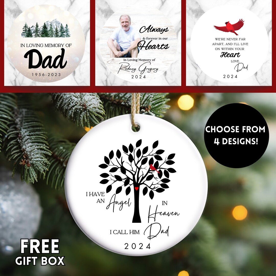 Memorial Ornament for Dad, Father Loss Sympathy Ornament, Father