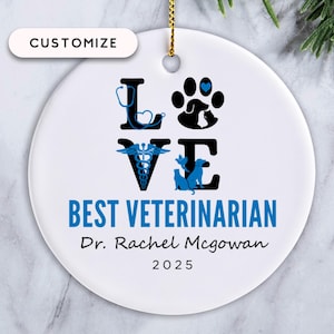 Veterinarian Gift, New Veterinarian Ornament, Gift for Vet, Animal Doctor Christmas Ornament, Pet Vet Ornament, Best Vet Christmas Gift
