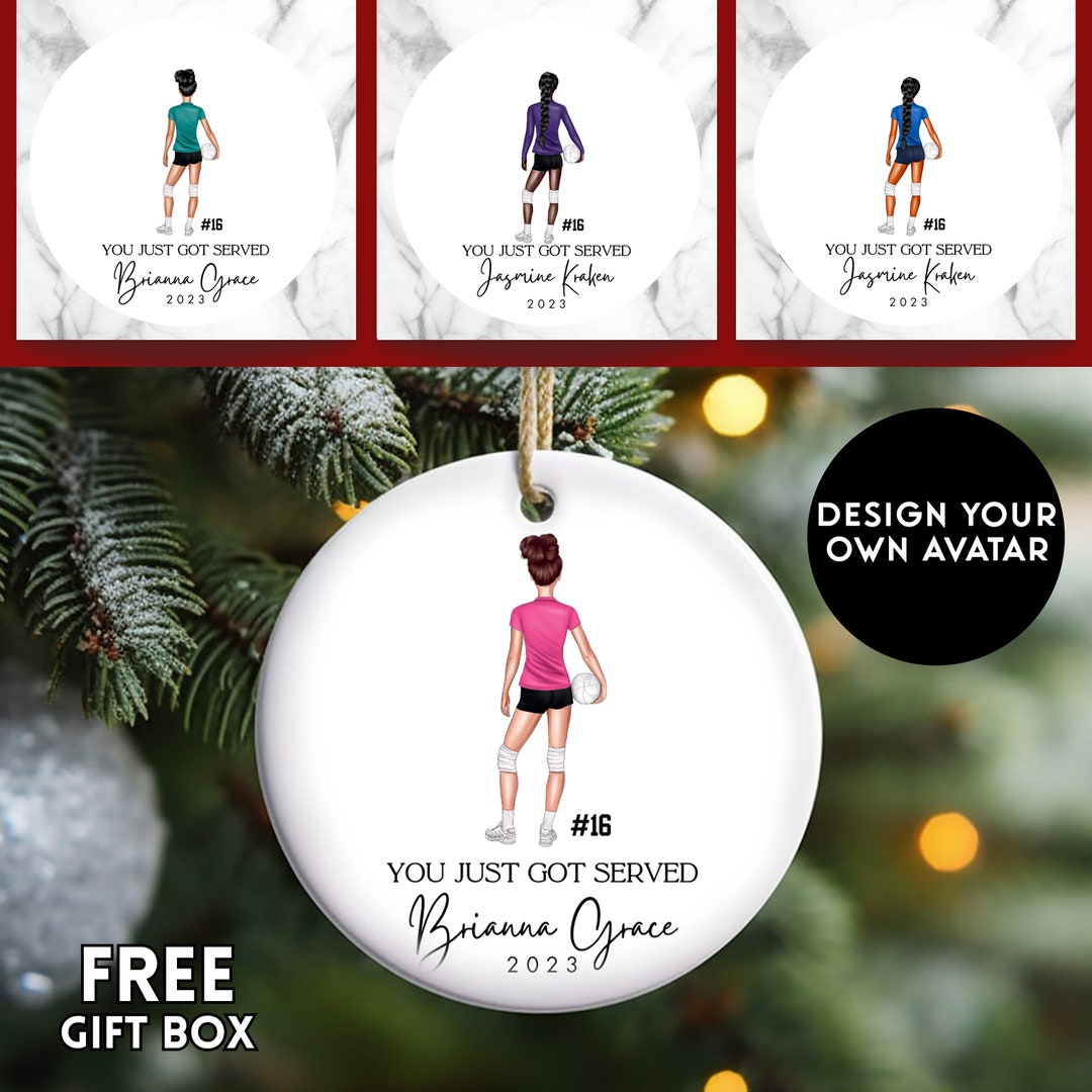 Volleyball Player Ornament, Custom Design Player Volleyball Girl
