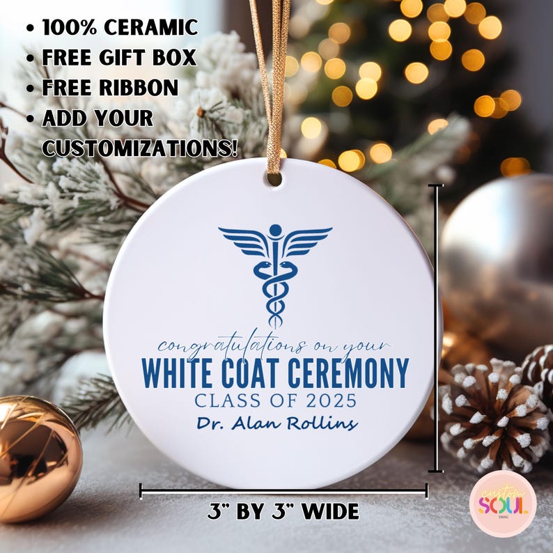 White Coat Ornament, Doctor White Coat Ceremony Gift, Congratulations Gift, Doctor Graduation