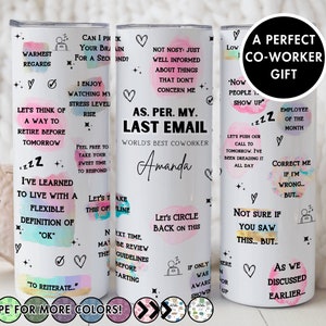 Gift for Coworker, Office Squad Tumbler, Work Wife Cup, World&#39;s Best Coworker Tumbler,  Office Crew, Co-worker Gift, Gift for Employee