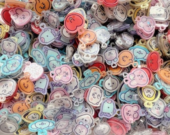 2 cm and 4cm BT Shiny Colorful Face Acrylic Pendants
