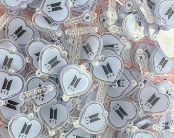 2 cm and 4cm BT Purple Heart Set Acrylic Pendants