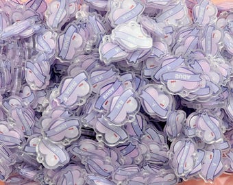 2 cm BT Purple Heart Name Acrylic Pendants