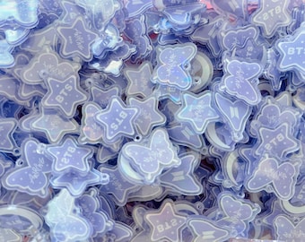 2 cm and 5 cm Shiny BT Purple Acrylic Pendants