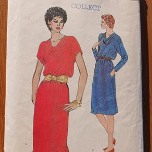 Vintage Vogue Pattern 8225 Misses’ Dress, Size 12-14-16 © 1980’s
