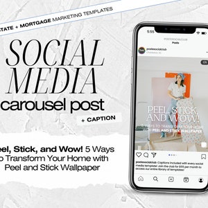 Social Media Post: Peel, Stick, and Wow! 5 Ways to Transform Your Home with Peel and Stick Wallpaper | REAL ESTATE and MORTGAGE Marketing