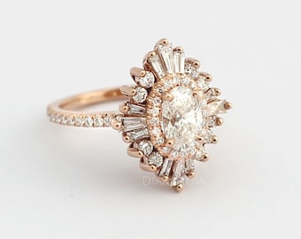 1.5 Carat Oval Cut Moissanite Rings For Women, Starburst Engagement Ring, Oval Lab Diamond Wedding Ring, Promise Ring, Anniversary Gift