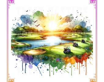 Imágenes prediseñadas de campo de golf en acuarela: PNG, SVG (uso comercial)