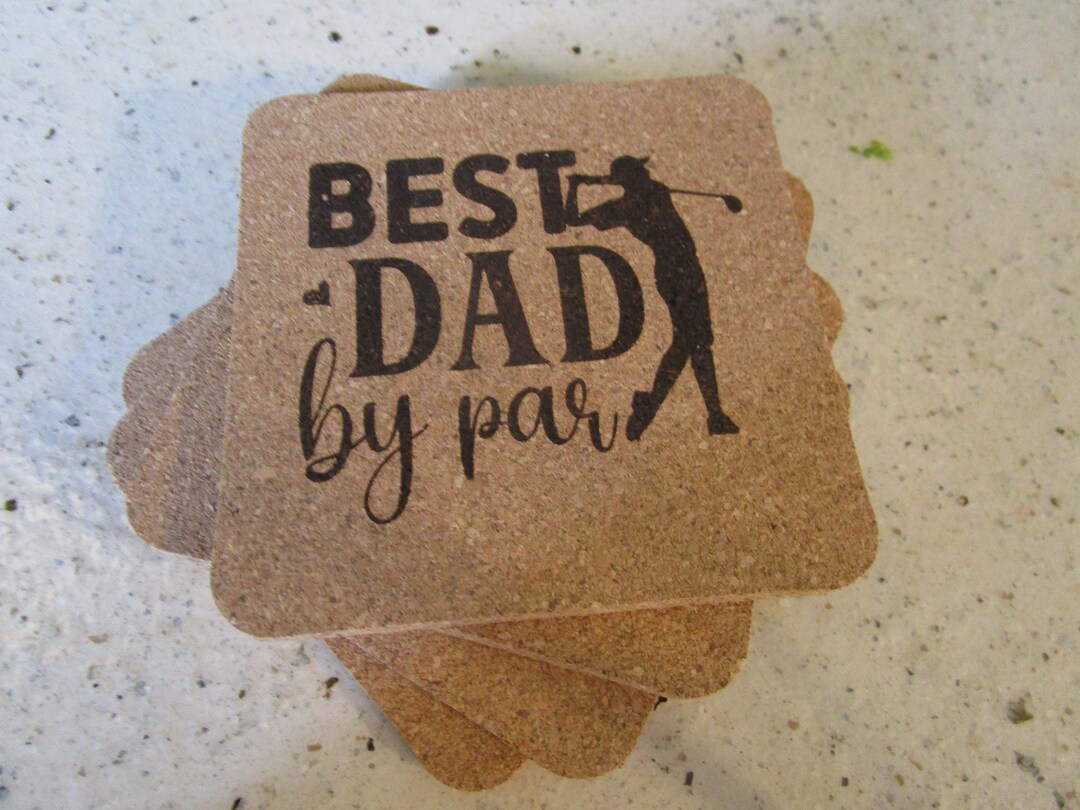 Best Dad by Par - Cork Coaster 4-pack - Etsy