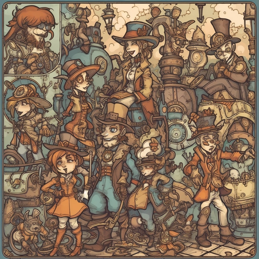 Printable Steampunk Cartoon Characters - Etsy