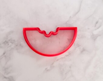 Watermelon with missing bite shaped Cookie cutter Dough Cutter Multiple color options Polymer clay cutter Fondant cutter Party themed cookie