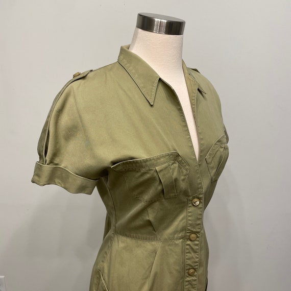 Vintage 80's THIERRY MUGLER dress / military style - image 4