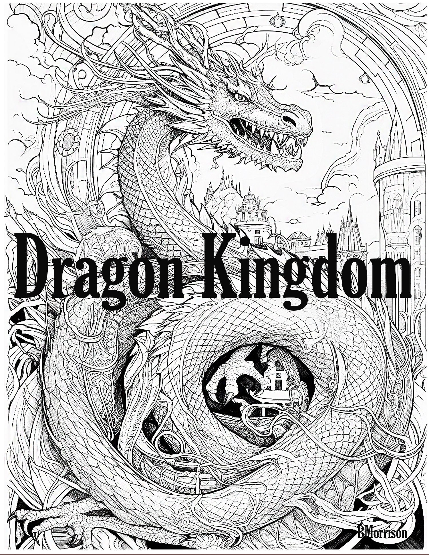 Dragon Kingdom 1 Instant Digital Download, 4 Adult Coloring Pages ...