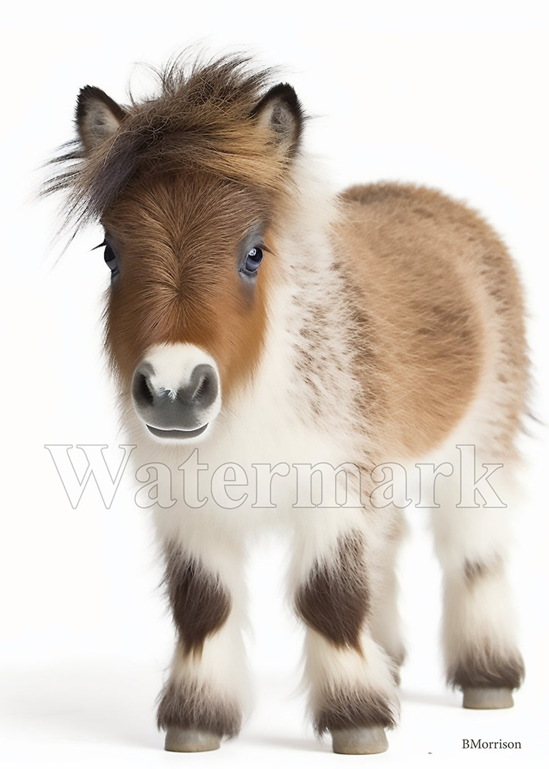 Miniature Horse Print 5 X 7-inch Art Card (flat) or a 10 X 14-inch-high ...