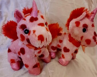 Unicorn Plushies Unicorn Plushies with Hearts Unicorn Plushie Unicorn Plushies for Her Red Unicorn Plushies Unicorn Toys