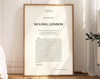 So Long London Lyrics Digitaldruck | Abteilung für gefolterte Dichter Taylor Swift | TTPD minimalistische Galerie-Wandkunst | Swiftie-Geschenkschlafzimmer