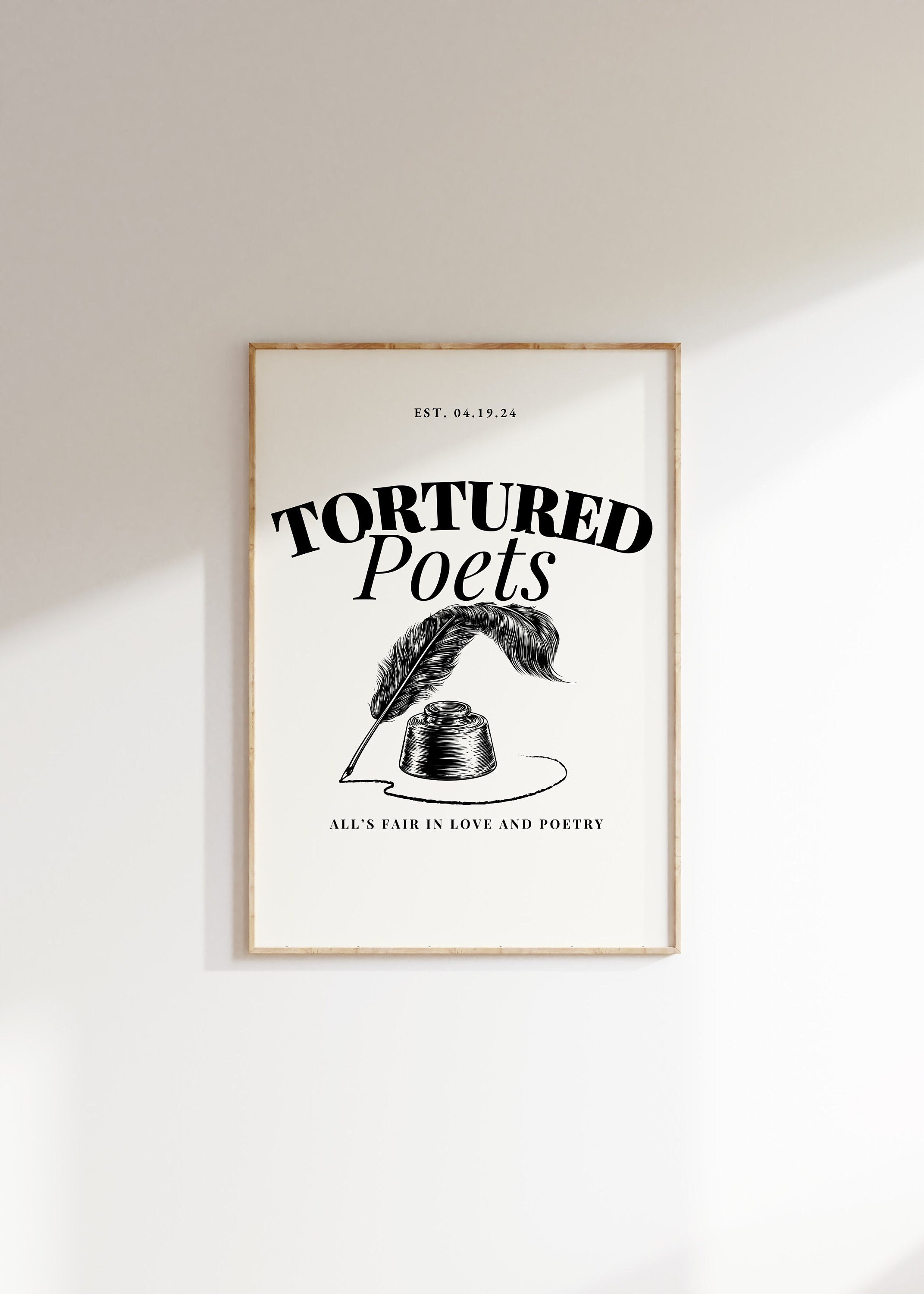 Discover Tortured Poets Digital Print | Tortured Poets Department By Taylor | Vintage minimalist printable