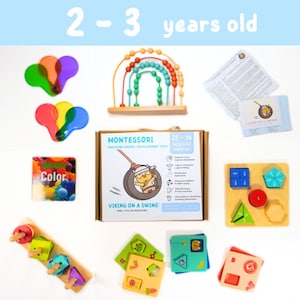Montessori Toys 2 to 3 Year Old Toddler Learning Wooden Toy Set Educational Play Kit Development Toy Gift for 2 Year Old Boys Girls Birthday