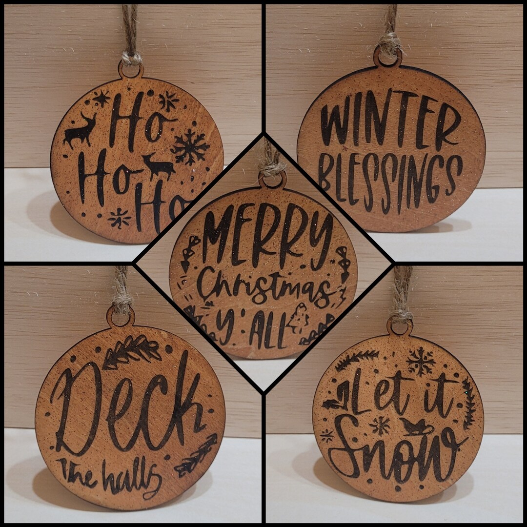 Farmhouse Christmas Tree Ornaments Set Etsy