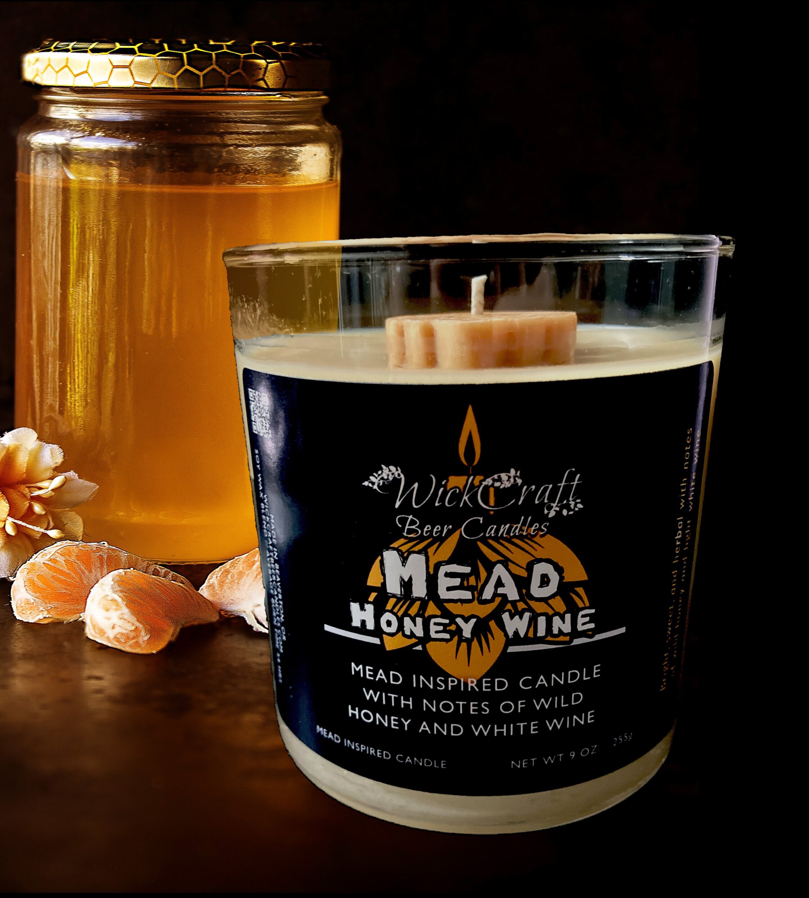 Mead Scented Candle: Honey & White Wine, 50+ Hour Burn