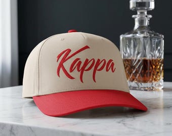 Gorra de béisbol Kappa Shirt Nupe, gorra Nupe bordada Kappa Man, carmesí y crema, Kappa Alpha, gorra de fraternidad, Divine 9, equipo griego negro