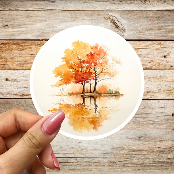 Fall Reflections: Autumn Tree Sticker - Fall Foliage - Maple Tree - Autumn Sticker Gift for Best Friend, Bestie, BFF, Her, Mom, Dad, Sister
