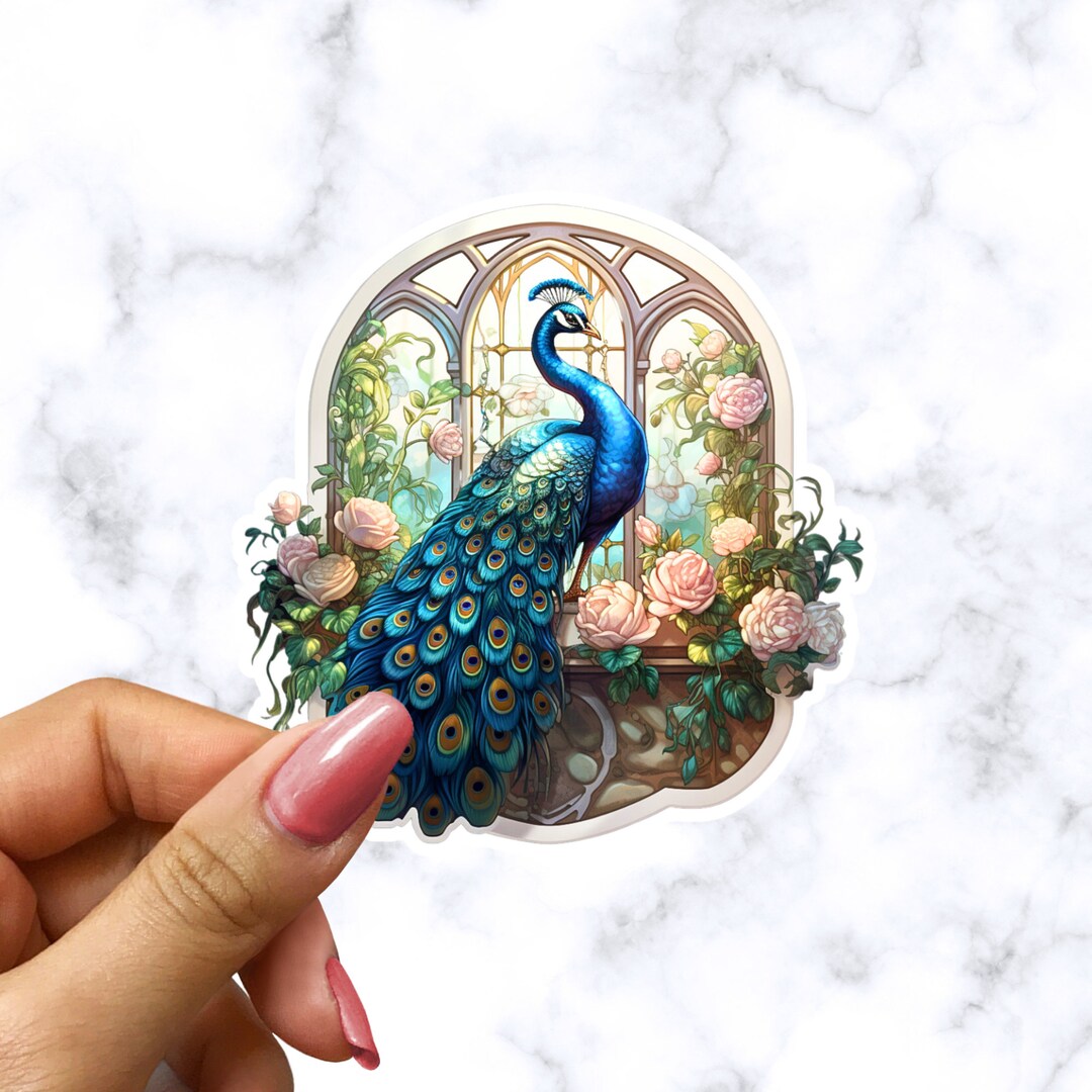 Elegant Peacock Sticker: Easy Peel - Free Shipping - Etsy