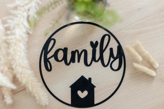 Fensterdeko zum Hängen Fensterhänger family Fensterkranz 3d Weihnachtsgeschenk Türschild Familie Geschenk Geburtstag Hochzeit Einweihung