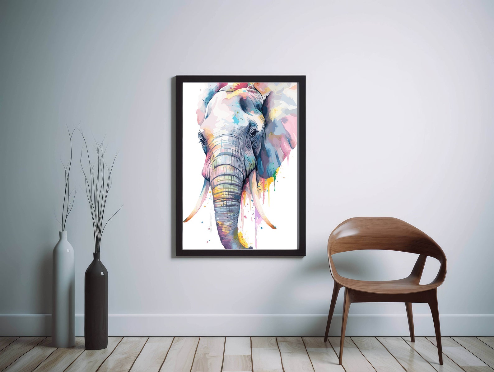 Elephant PRINTABLE WALL ART Abstract Colorful Art Instant Download ...