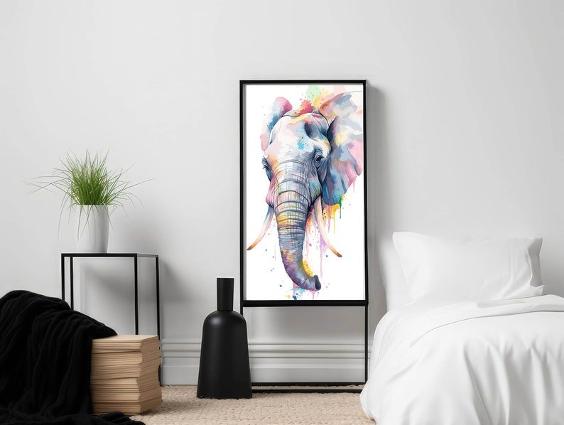 Elephant PRINTABLE WALL ART Abstract Colorful Art Instant Download ...