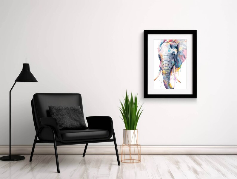 Elephant PRINTABLE WALL ART Abstract Colorful Art Instant Download ...