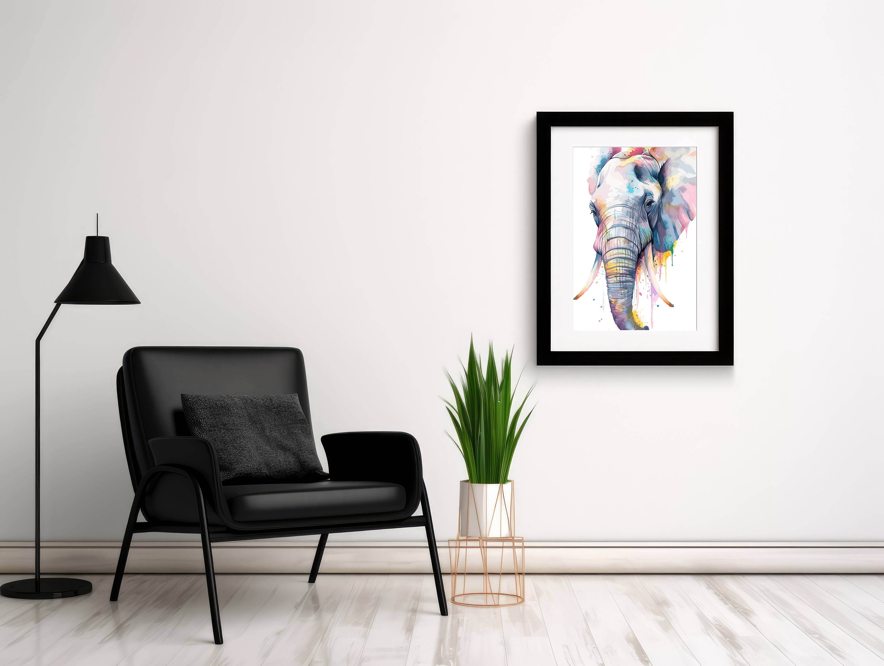 Elephant PRINTABLE WALL ART Abstract Colorful Art Instant Download ...