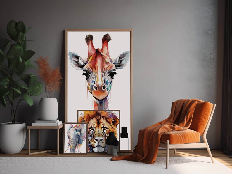 Elephant PRINTABLE WALL ART Abstract Colorful Art Instant Download ...