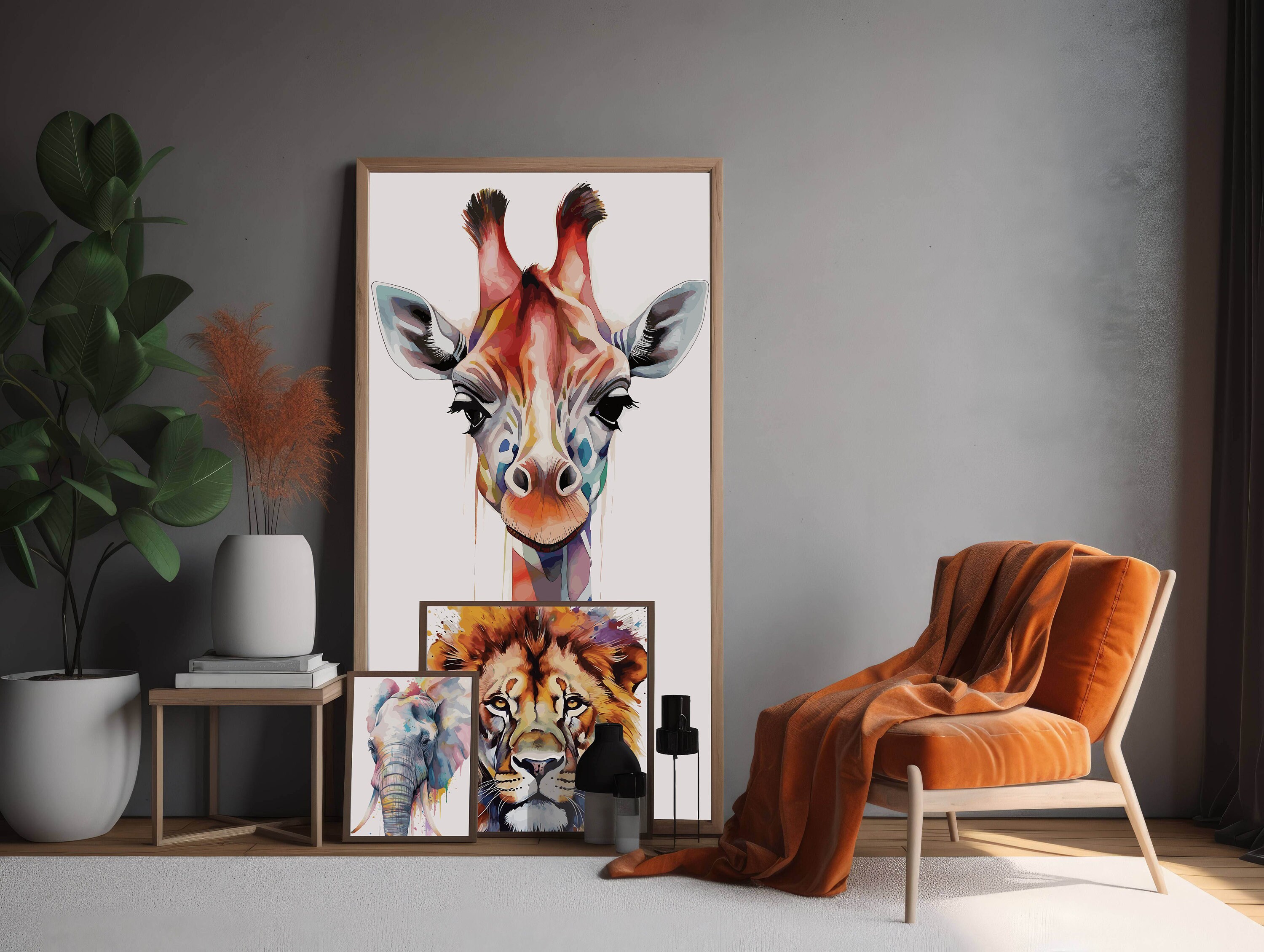 Elephant PRINTABLE WALL ART Abstract Colorful Art Instant Download ...