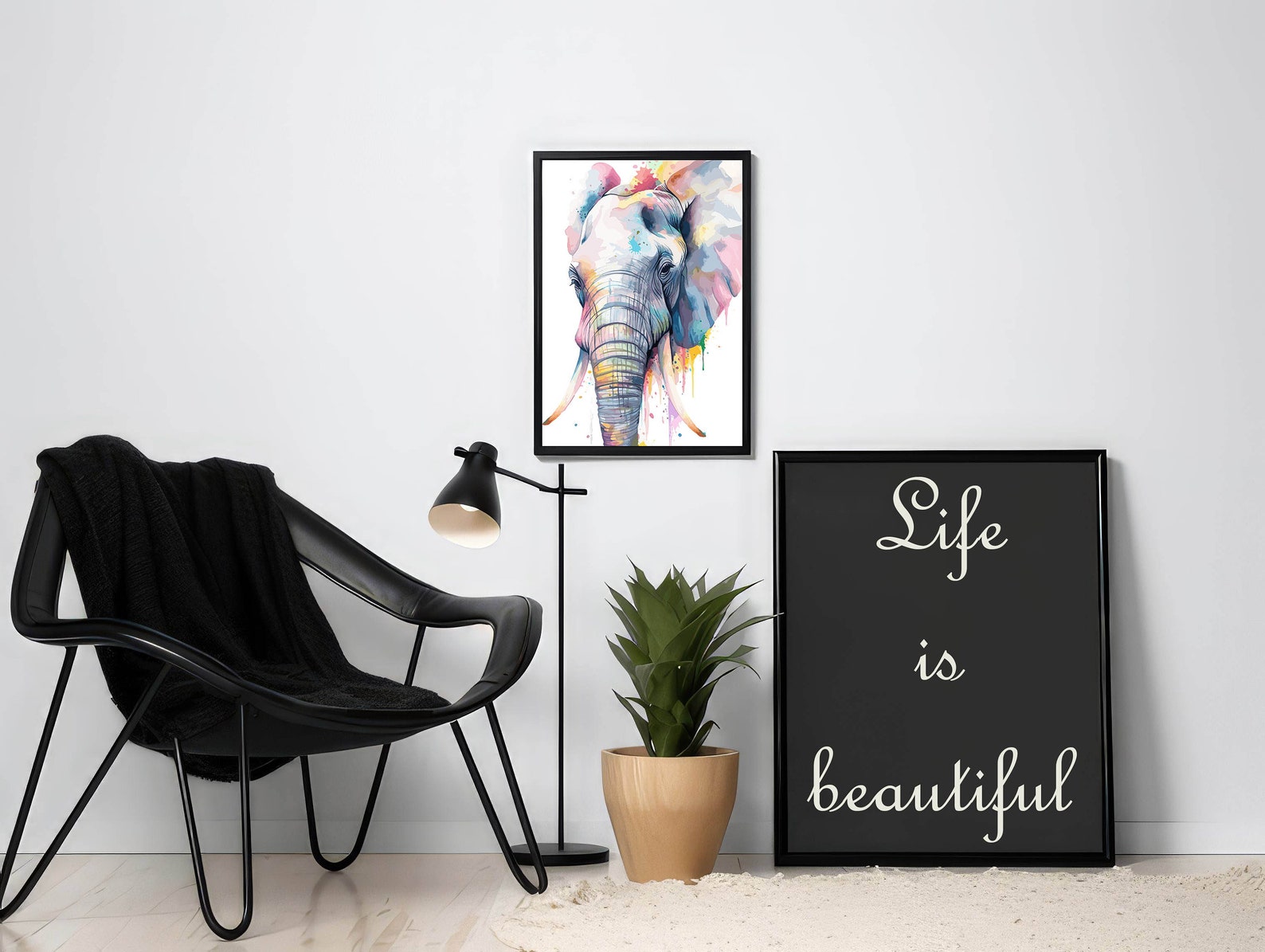 Elephant PRINTABLE WALL ART Abstract Colorful Art Instant Download ...