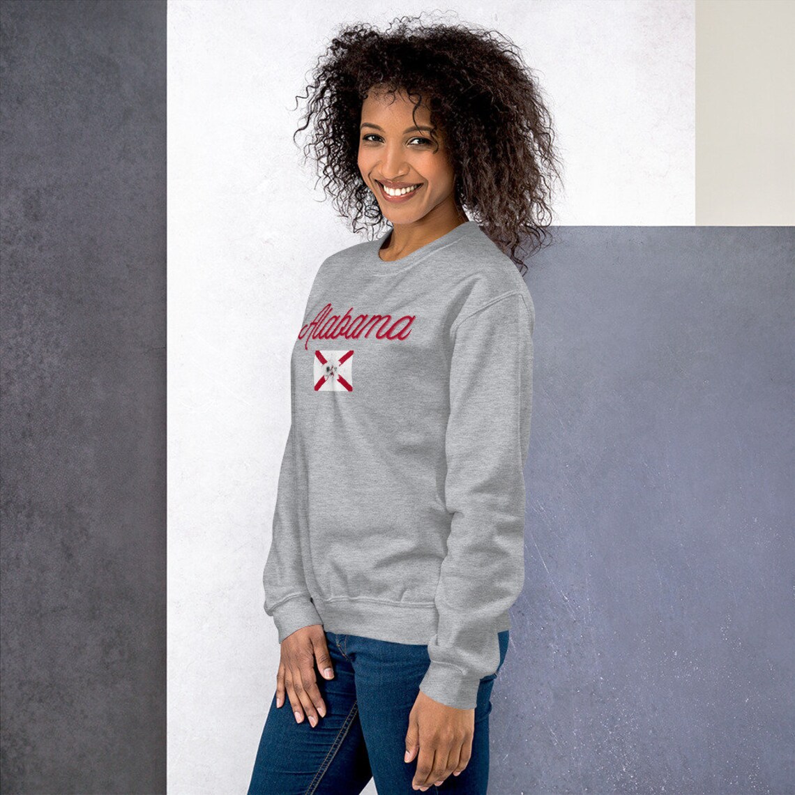 Brisco Brands Alabama State Pride Sweatshirt - Elephant Design For Men & Women, Unisex Large