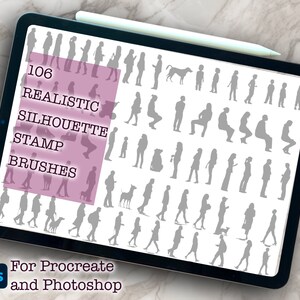 Procreate / Photoshop 100+ People Silhouette Brushes for Architecture - Digital Brush Set
