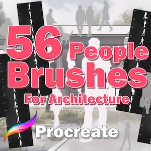 Procreate 50+ People Silhouette Brushes for Architecture - Digital Brush Set